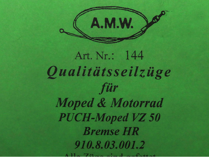 Bowdenzug Puch VZ50 Bremszug hinten kurz A.M.W. 